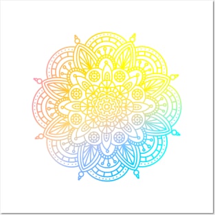 Neon Mandala Bloom Posters and Art